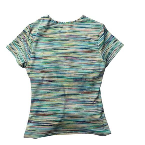 NWT Lands' End Green Multicolored Fitted Short Sleeve Swim Tee Women’s Size 6 - Picture 4 of 15